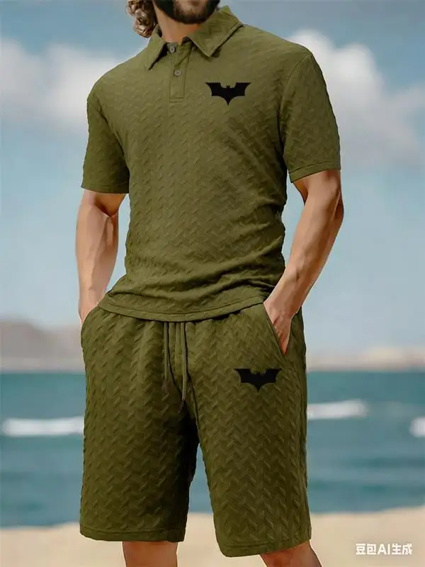 Summer Smiling face New Men's Casual Sportswear Polo Shirt With A Lapel, Men's Short-Polo And Shorts, Jacquard Texture bat Suit
Summer Smiling face New Men's Casual Sportswear Polo Shirt With A Lapel, Men's Short-Polo And Shorts, Jacquard Texture bat Suit