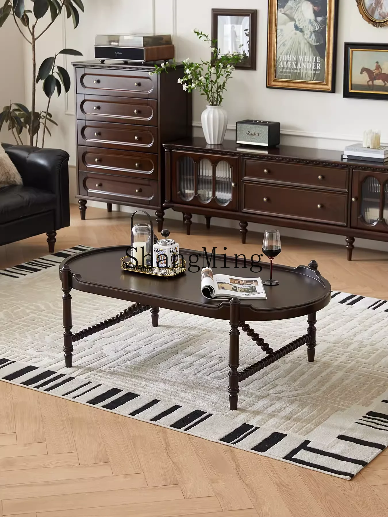 CL solid wood coffee table oval light luxury small apartment medieval living room household small table simple tea table
CL solid wood coffee table oval light luxury small apartment medieval living room household small table simple tea table