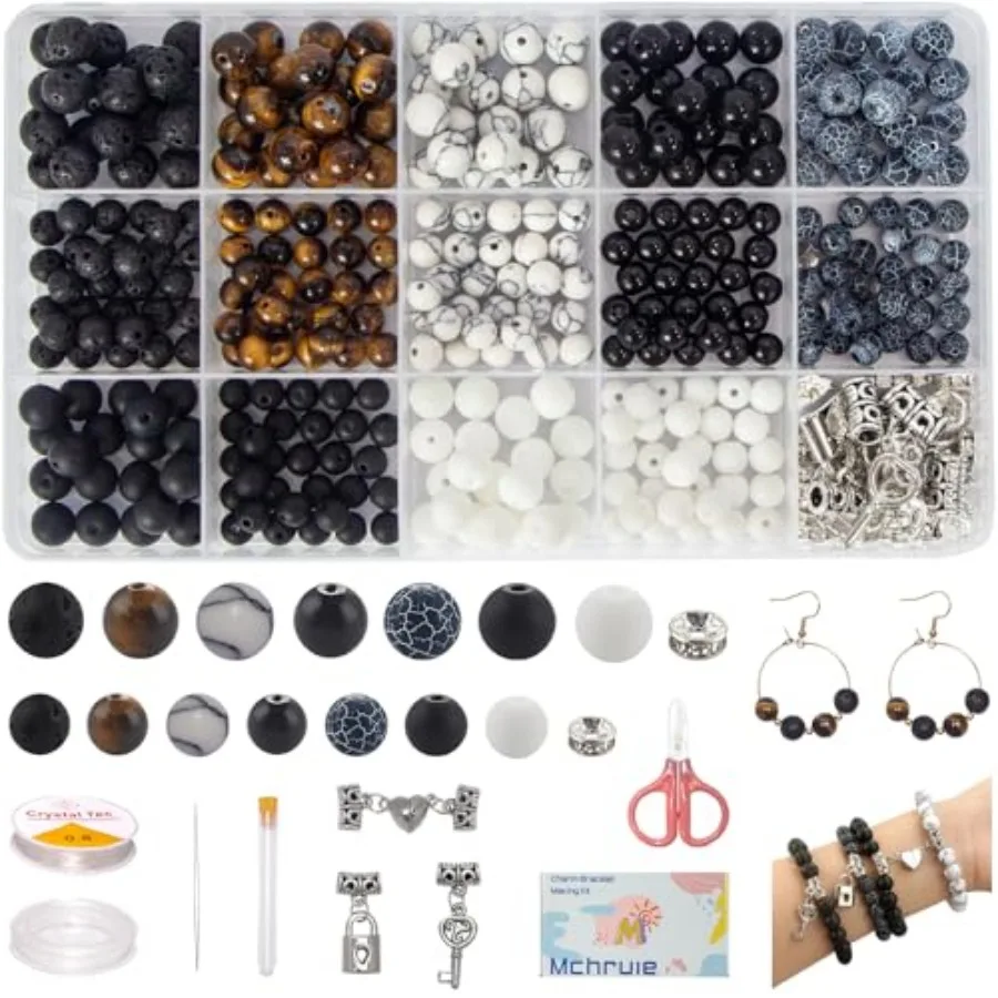 Stone Beads for Jewelry Making, Charm Bracelet Making Kit, 450Pcs Beads for Bracelets Making Kit DIY Magnetic Bracelets for Cou
Stone Beads for Jewelry Making, Charm Bracelet Making Kit, 450Pcs Beads for Bracelets Making Kit DIY Magnetic Bracelets for Cou