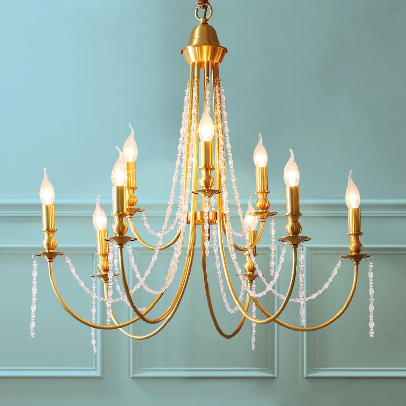 Luxury All Copper Led Chandelier crystal lamp for Parlor Living Room Hotel fixture Lighting Dining Room pendant Hanging Light
Luxury All Copper Led Chandelier crystal lamp for Parlor Living Room Hotel fixture Lighting Dining Room pendant Hanging Light