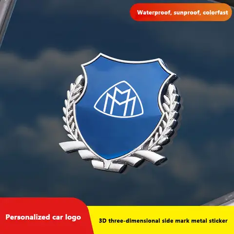 3D Metal Car Trunk Window Side Emblem Badge Decal Sticker with logo For Mercedes Benz Maybach S400 S450 S500 S680 Accessories