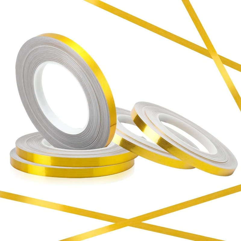 Gold Foil Tape 5 Roll, 10Mm X 275 Yds Metalized Polyester Mylar Film Tape Gold Washi Tape Set For Wall Carfts
Gold Foil Tape 5 Roll, 10Mm X 275 Yds Metalized Polyester Mylar Film Tape Gold Washi Tape Set For Wall Carfts