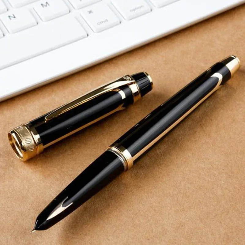 Hero 100 14K Gold 0.5mm Nib Black Fountain Pen Gold/Silver Trim Office School Writing Tool With Gift Box Pen Set Accessory
Hero 100 14K Gold 0.5mm Nib Black Fountain Pen Gold/Silver Trim Office School Writing Tool With Gift Box Pen Set Accessory