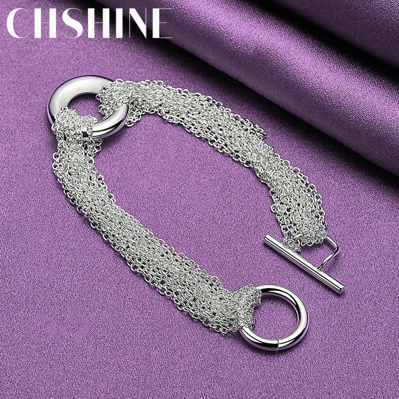 CHSHINE 925 Sterling Silver Multi Chain Circle Bracelet For Women Wedding Party Fashion Charm Jewelry 20CM 8inches
CHSHINE 925 Sterling Silver Multi Chain Circle Bracelet For Women Wedding Party Fashion Charm Jewelry 20CM 8inches