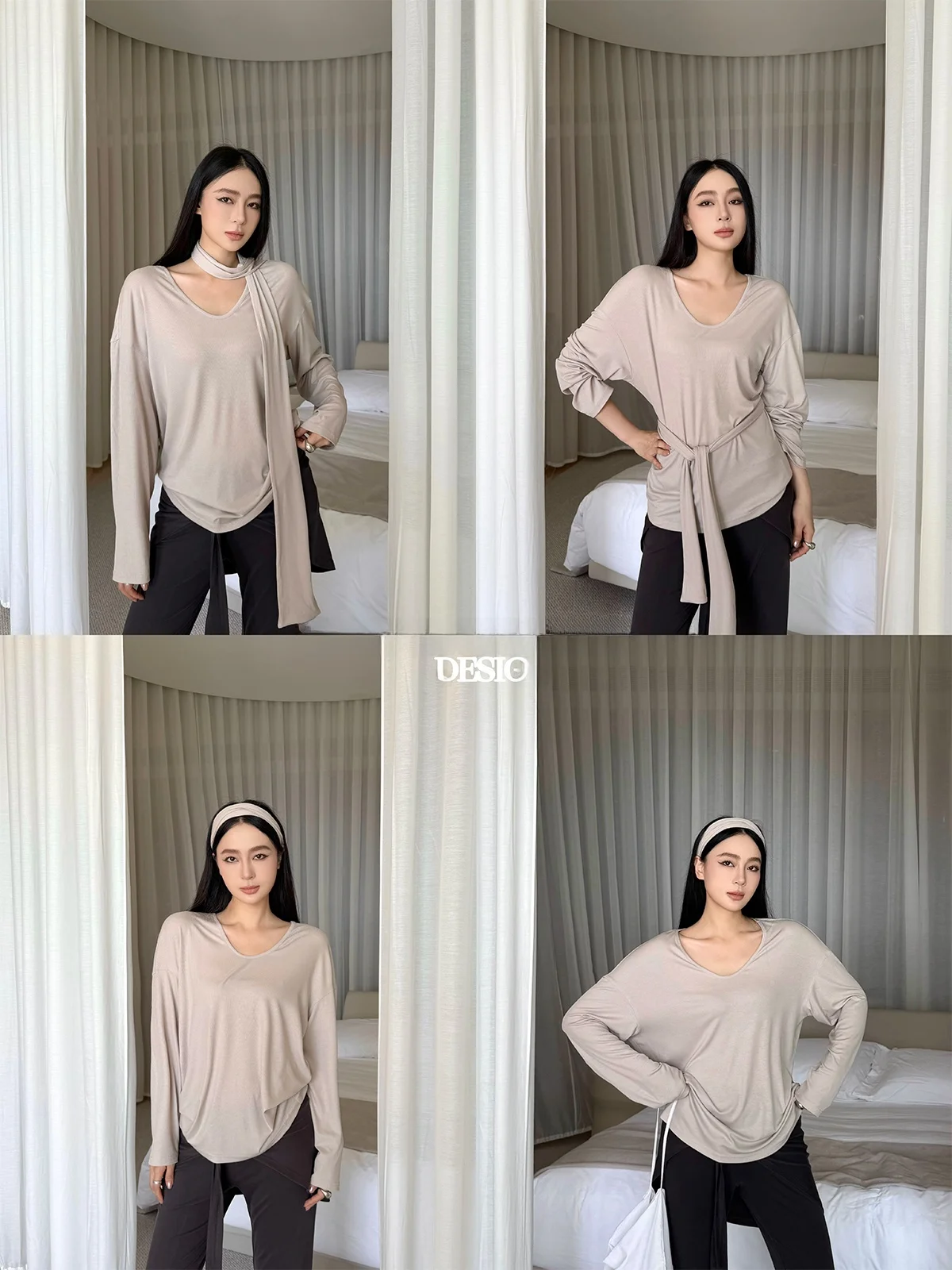 ZhouMiao Rylee Acetate Blend Knitted T-Shirt Women's Elegant Top with Sash Commute Style Loose Fit Long Sleeve V-Neck Mid-Length
ZhouMiao Rylee Acetate Blend Knitted T-Shirt Women's Elegant Top with Sash Commute Style Loose Fit Long Sleeve V-Neck Mid-Length
