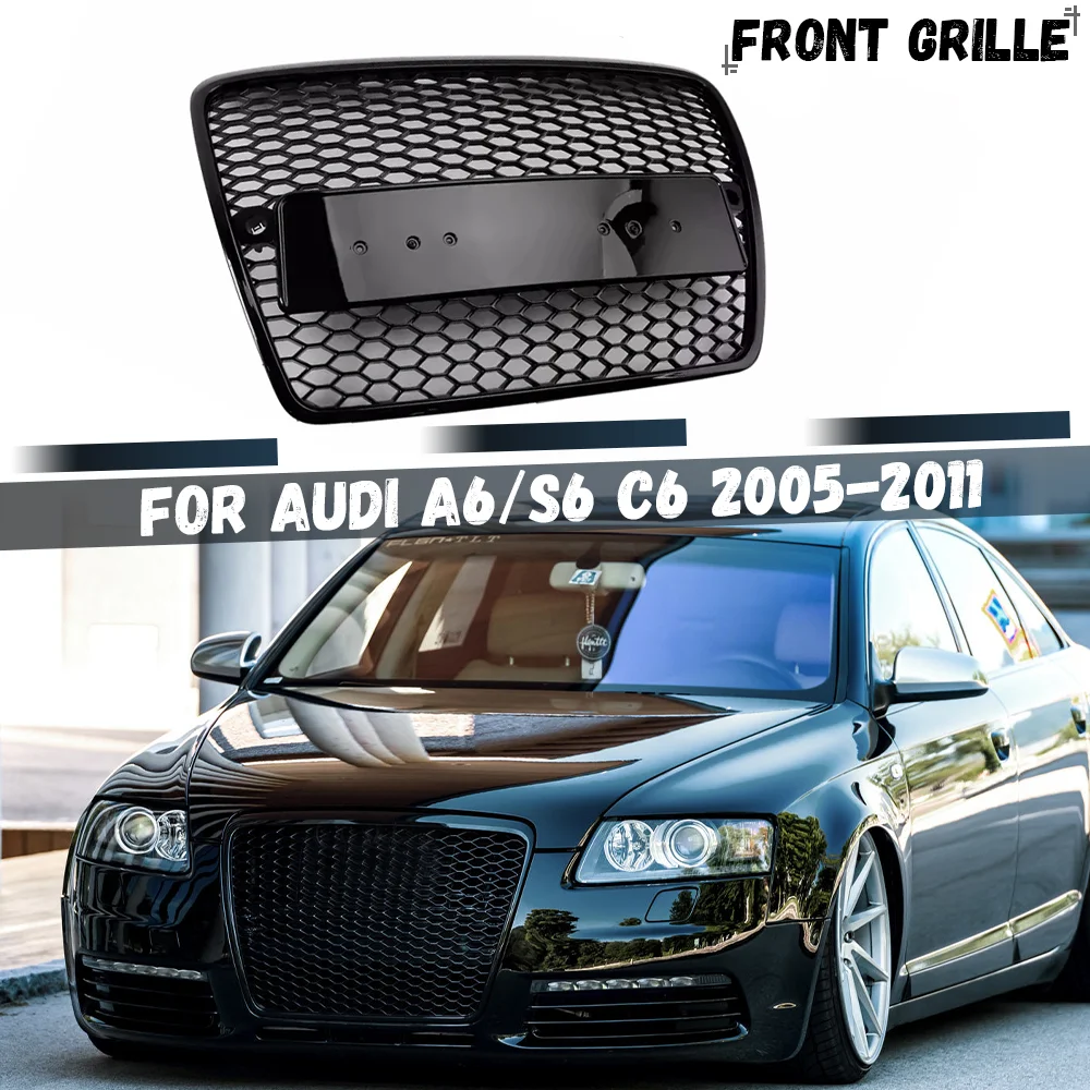 Глянцевая черная решетка переднего бампера для Audi A6 S6 C6 2005 2006 2007 2008 2009 2010 2011 Сотовые сетчатые гоночные решетки
Глянцевая черная решетка переднего бампера для Audi A6 S6 C6 2005 2006 2007 2008 2009 2010 2011 Сотовые сетчатые гоночные решетки