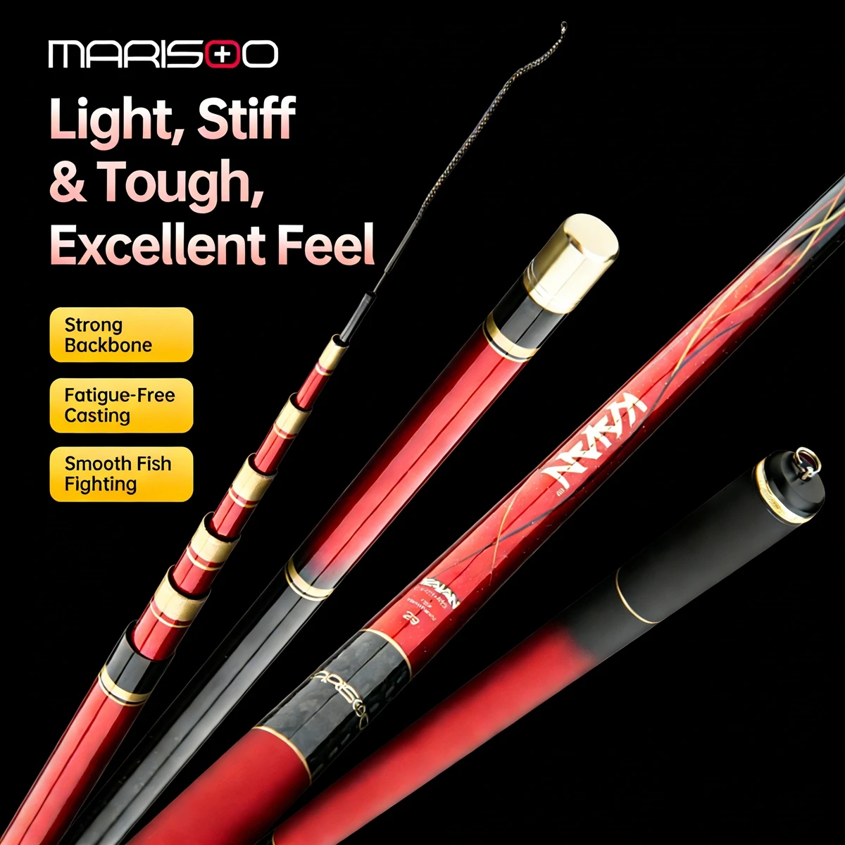 MARISOO KAIAN высокоуглеродистая удочка 40T + 46T пресноводная удочка в тайваньском стиле для специальных соревнований для карпа
MARISOO KAIAN высокоуглеродистая удочка 40T + 46T пресноводная удочка в тайваньском стиле для специальных соревнований для карпа