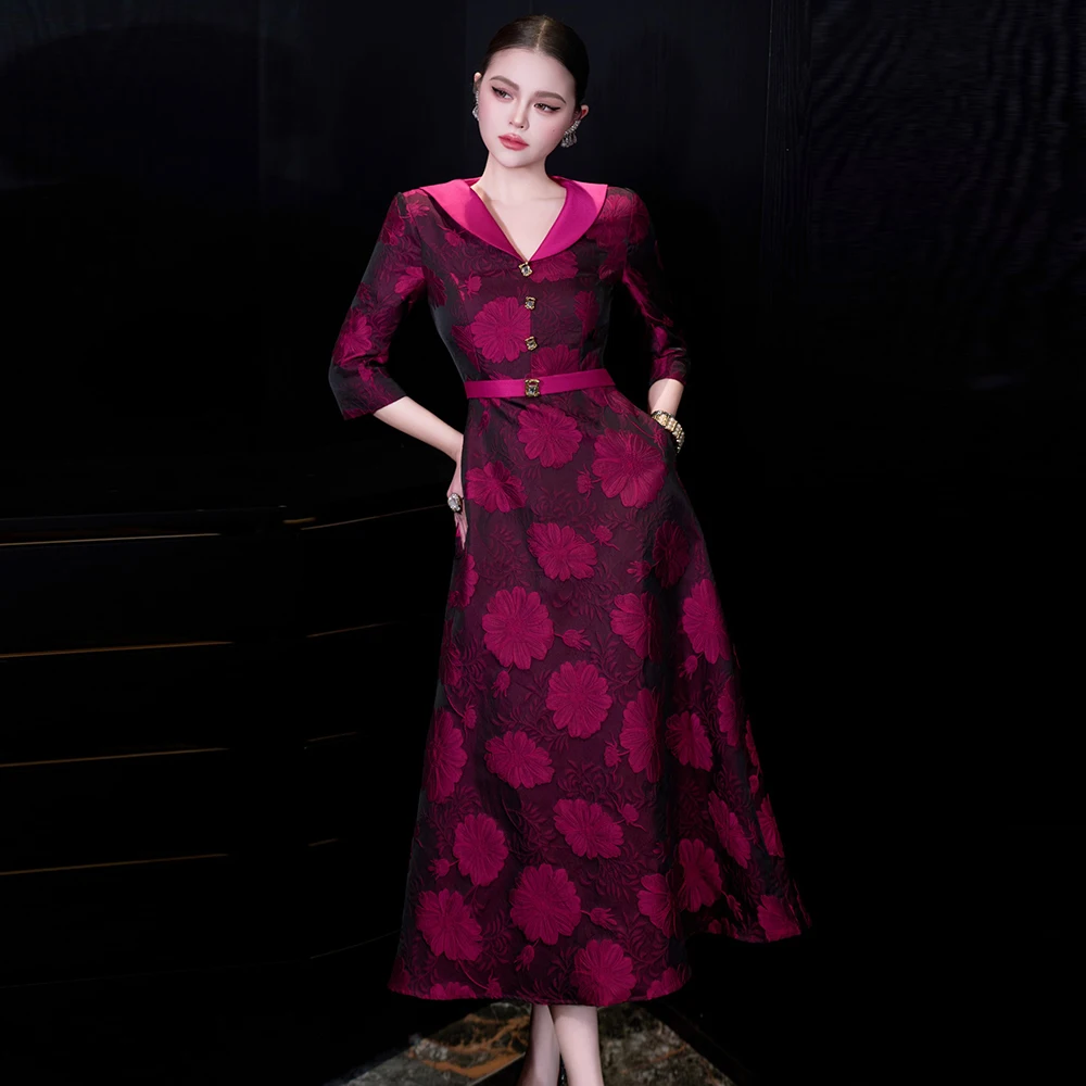 ZJYT Elegant Party Floral Patterns Jacquard Dresses for Women Spring 2026 New Fashion Three Quarter Sleeve Midi Vintage Dress
ZJYT Elegant Party Floral Patterns Jacquard Dresses for Women Spring 2026 New Fashion Three Quarter Sleeve Midi Vintage Dress