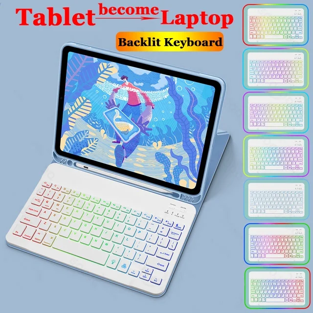 For Samsung Galaxy Tab S9 Plus 12.4 2023 S9 11 Keyboard Case for Tab S8 Plus S7 FE 12.4 S8 11 S7 11 A7 10.4 A8 10.5 S6 Lite
For Samsung Galaxy Tab S9 Plus 12.4 2023 S9 11 Keyboard Case for Tab S8 Plus S7 FE 12.4 S8 11 S7 11 A7 10.4 A8 10.5 S6 Lite