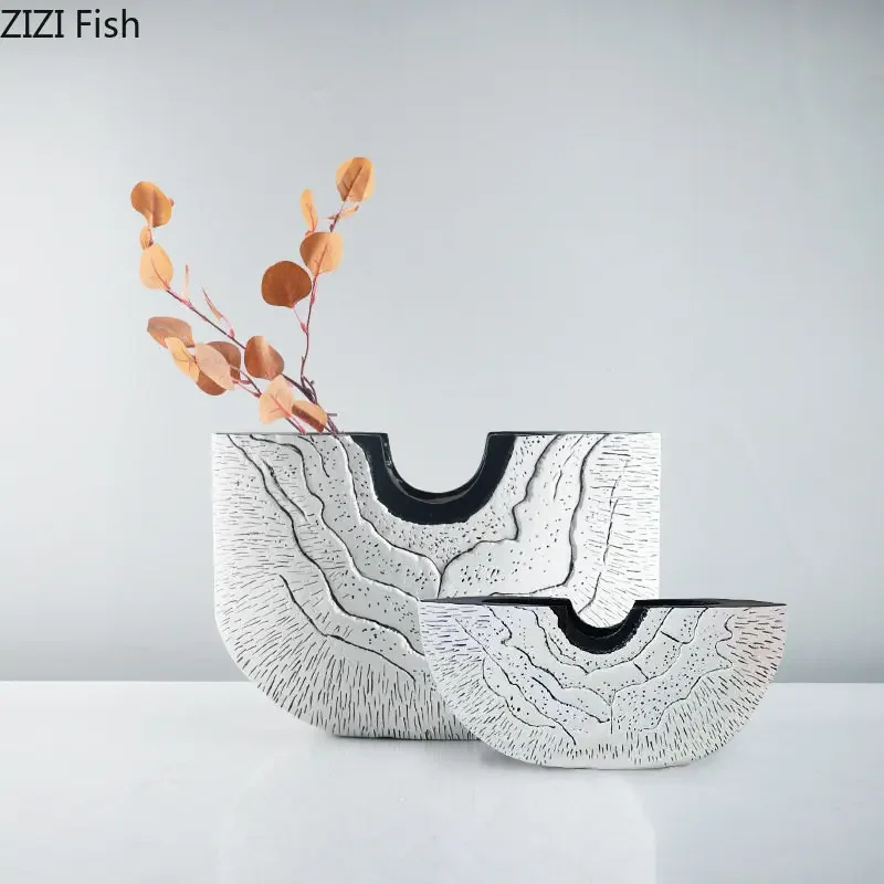 Creative U Shaped Ceramic Vase Flower Pots Desk Decoration Abstract Crafts Floral Texture Vases Decorative Flower Arrangement
Creative U Shaped Ceramic Vase Flower Pots Desk Decoration Abstract Crafts Floral Texture Vases Decorative Flower Arrangement