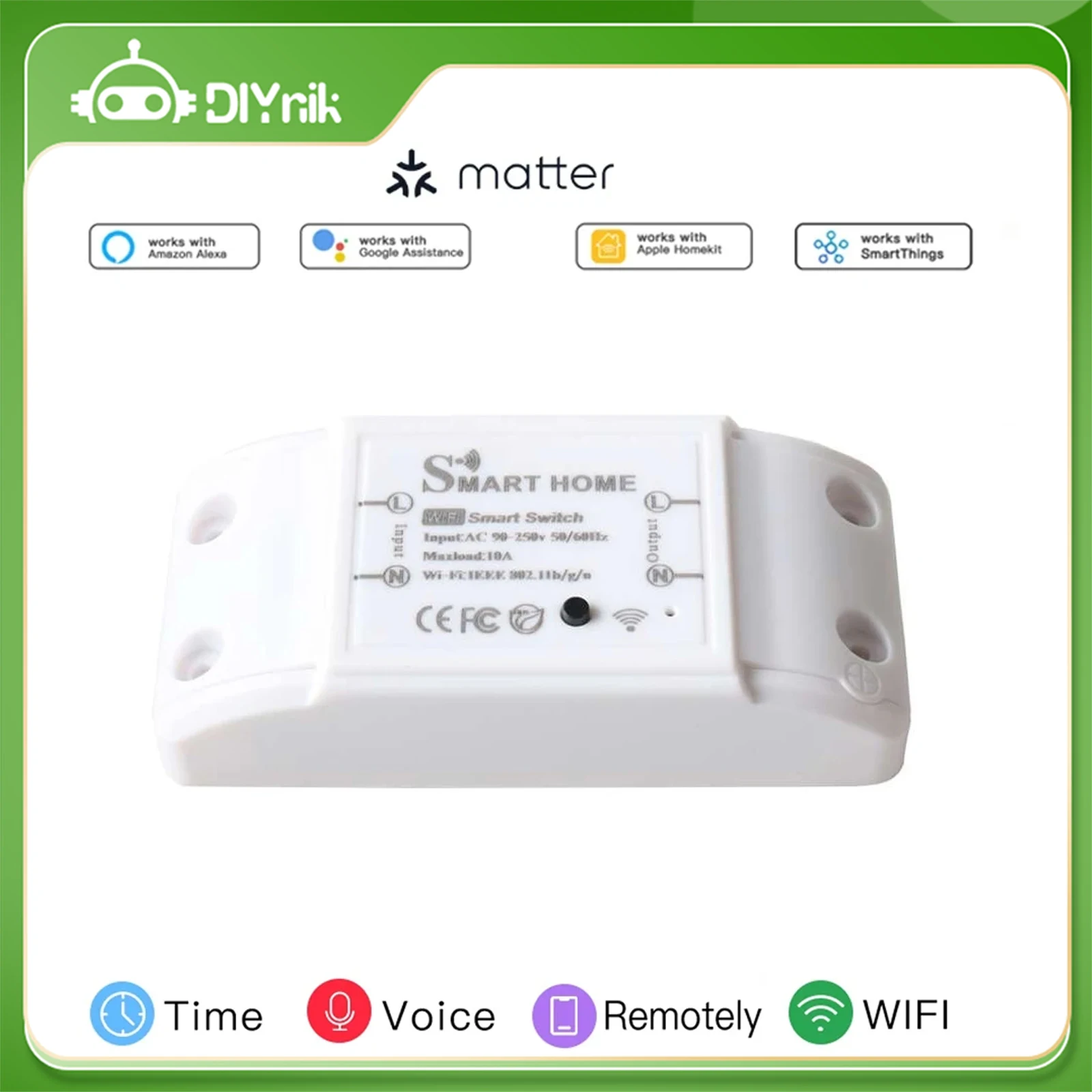 NEW Matter WiFi Smart Switch Universal Breaker Timer Wireless Remote Home Appliance Switch Works with Homekit/Alexa/Google
NEW Matter WiFi Smart Switch Universal Breaker Timer Wireless Remote Home Appliance Switch Works with Homekit/Alexa/Google