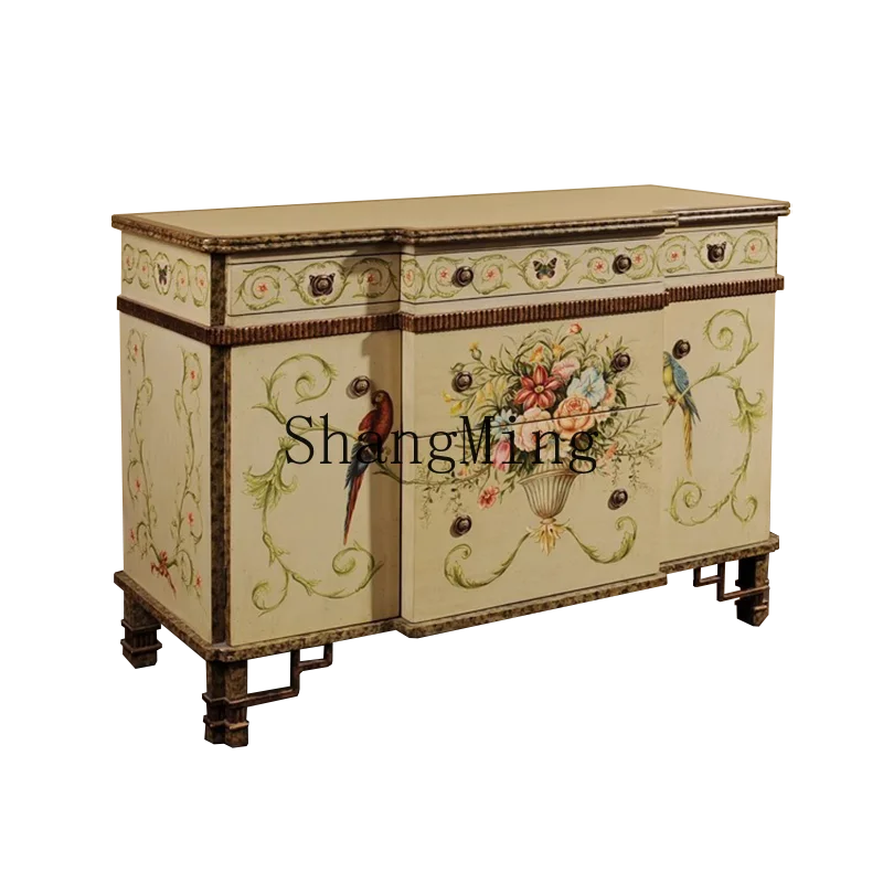 HJ retro heavy color hand-painted light yellow flowers and birds old living room large entrance cabinet shrine side chest
HJ retro heavy color hand-painted light yellow flowers and birds old living room large entrance cabinet shrine side chest