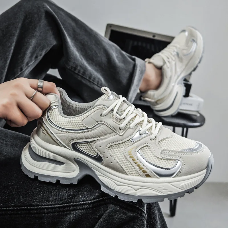 Мужская корейская модная обувь для папы, спортивная повседневная вулканизированная обувь для бега на толстой подошве, увеличивающая рост
Мужская корейская модная обувь для папы, спортивная повседневная вулканизированная обувь для бега на толстой подошве, увеличивающая рост