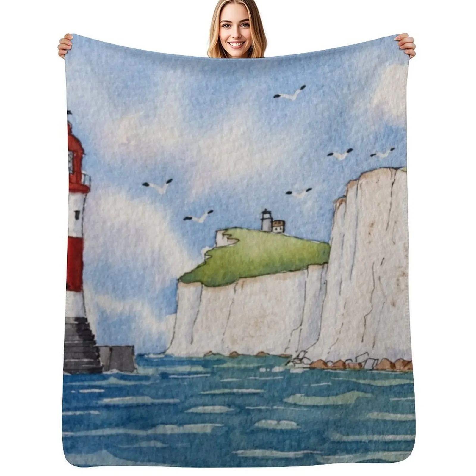 Beachy Head and Belle Tout Lighthouses. Throw Blanket Portable Lightweight Blanket for Travel Camping
Beachy Head and Belle Tout Lighthouses. Throw Blanket Portable Lightweight Blanket for Travel Camping