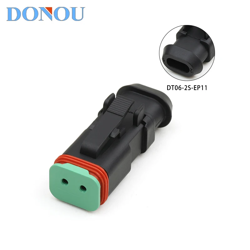 DT06-2S-EP11 new type of Dechi waterproof connector, 2-hole high cover, black plug, female sheath with terminal
DT06-2S-EP11 new type of Dechi waterproof connector, 2-hole high cover, black plug, female sheath with terminal