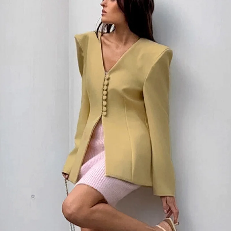 Spring Autumn European and American Women's Fashionable Wide Collar Buttoned Waist-Cinching Small Jacket Female Clothing
Spring Autumn European and American Women's Fashionable Wide Collar Buttoned Waist-Cinching Small Jacket Female Clothing