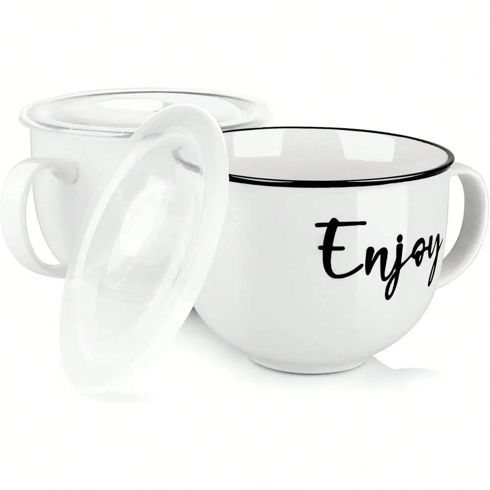Mugs With Handles And Vted Lids, 26 Oz Microwavable Soup Bowls, Ceric Mugs Set For Overnight Oats, Cereal, Noodles, R, Pasta, S
Mugs With Handles And Vted Lids, 26 Oz Microwavable Soup Bowls, Ceric Mugs Set For Overnight Oats, Cereal, Noodles, R, Pasta, S