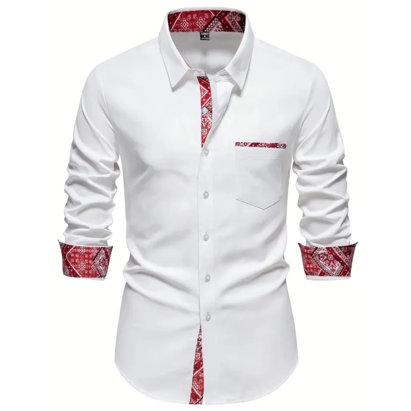 2025 New Men's Long Sleeve Shirt Brand National Style Patchwork Micro Elastic Men Smart Casual Business Shirt
2025 New Men's Long Sleeve Shirt Brand National Style Patchwork Micro Elastic Men Smart Casual Business Shirt