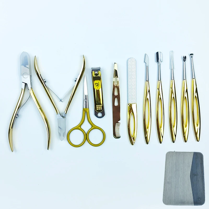 Premium Gold Plated Professional Portable Durable Manicure Set 11PCS Stainless Steel Cuticle Nipper Nail Clipper Scissor Luxury
Premium Gold Plated Professional Portable Durable Manicure Set 11PCS Stainless Steel Cuticle Nipper Nail Clipper Scissor Luxury
