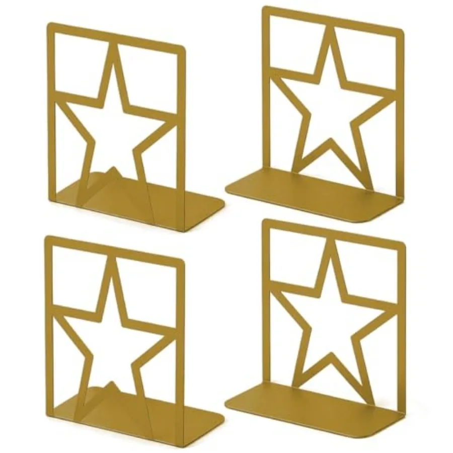 Gold Star Metal Bookends Heavy Duty for Desk and Shelves, Non-Slip Metal Bookends for Bookshelf End Holders, Modern Decorative
Gold Star Metal Bookends Heavy Duty for Desk and Shelves, Non-Slip Metal Bookends for Bookshelf End Holders, Modern Decorative