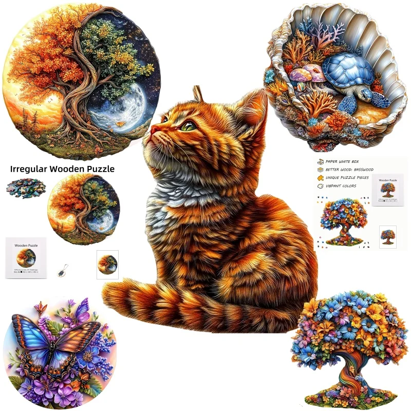 Unique Cat Pattern Wooden Puzzle With Irregular Animal Shapes For Teenagers Halloween Christmas And Birthday Gifts
Unique Cat Pattern Wooden Puzzle With Irregular Animal Shapes For Teenagers Halloween Christmas And Birthday Gifts