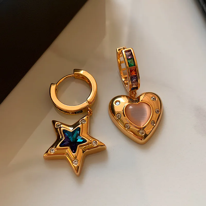 Spring and Summer Colorful Dopamine Asymmetric Star Heart Earring for Women Fashion Resort Light Luxury Stud Earrings
Spring and Summer Colorful Dopamine Asymmetric Star Heart Earring for Women Fashion Resort Light Luxury Stud Earrings
