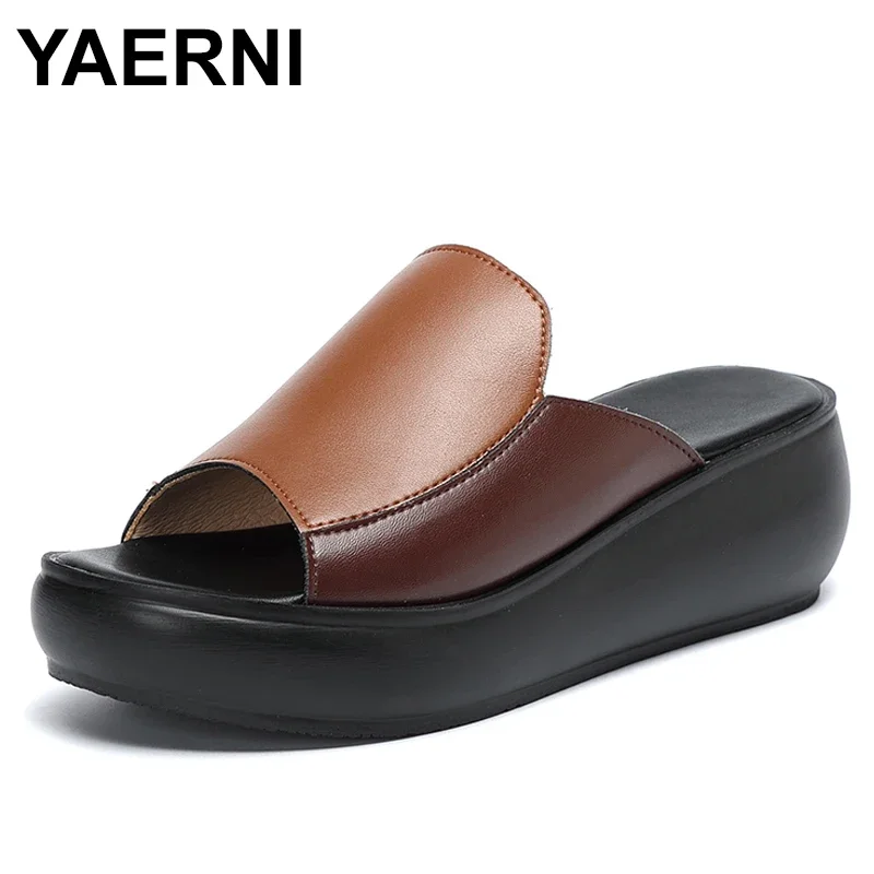 YAERNIwoman platform thongs new summer women genuine leather slipper high heel shoes women slippers
YAERNIwoman platform thongs new summer women genuine leather slipper high heel shoes women slippers