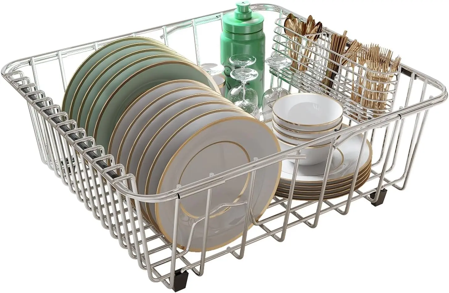 Dish Drainers for Inside Sink - Adjustable Over Sink Stainless Steel Dish Rack,Expandable 15.1" to 21.28" Dish Drying Rack,with
Dish Drainers for Inside Sink - Adjustable Over Sink Stainless Steel Dish Rack,Expandable 15.1" to 21.28" Dish Drying Rack,with