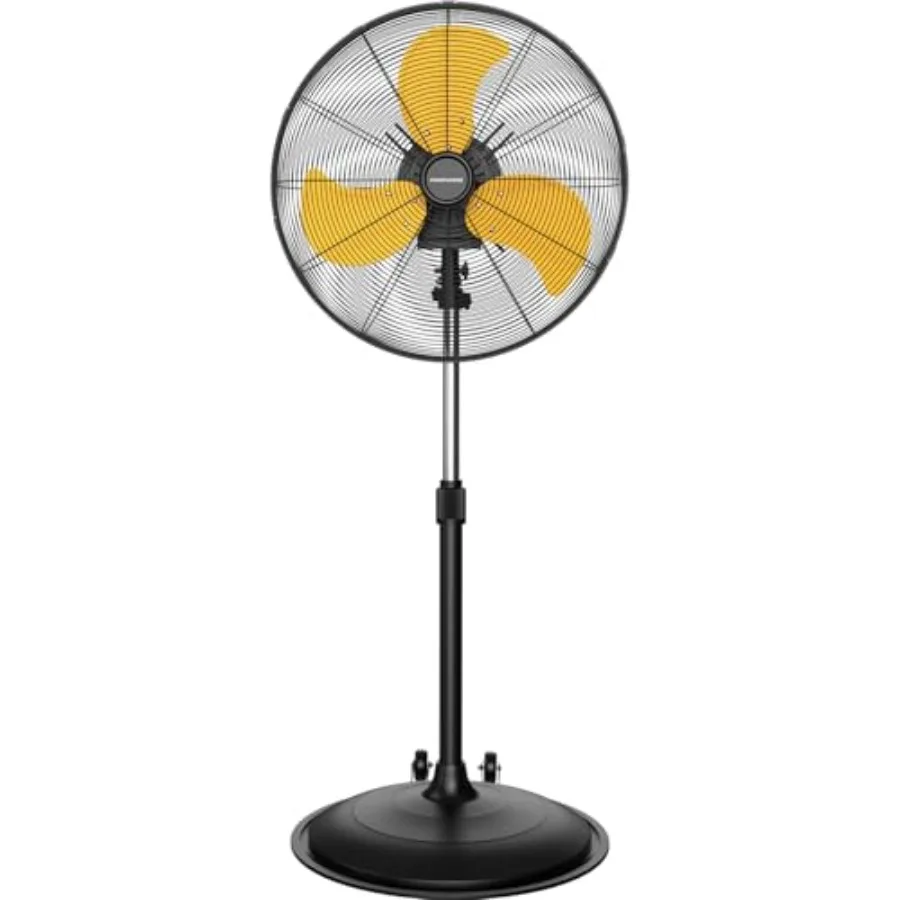 Warehouse, garage patio use: heavy-duty metal pedestal fan with rolling casters, black, 5000 CFM high velocity airflow and 3-sp
Warehouse, garage patio use: heavy-duty metal pedestal fan with rolling casters, black, 5000 CFM high velocity airflow and 3-sp