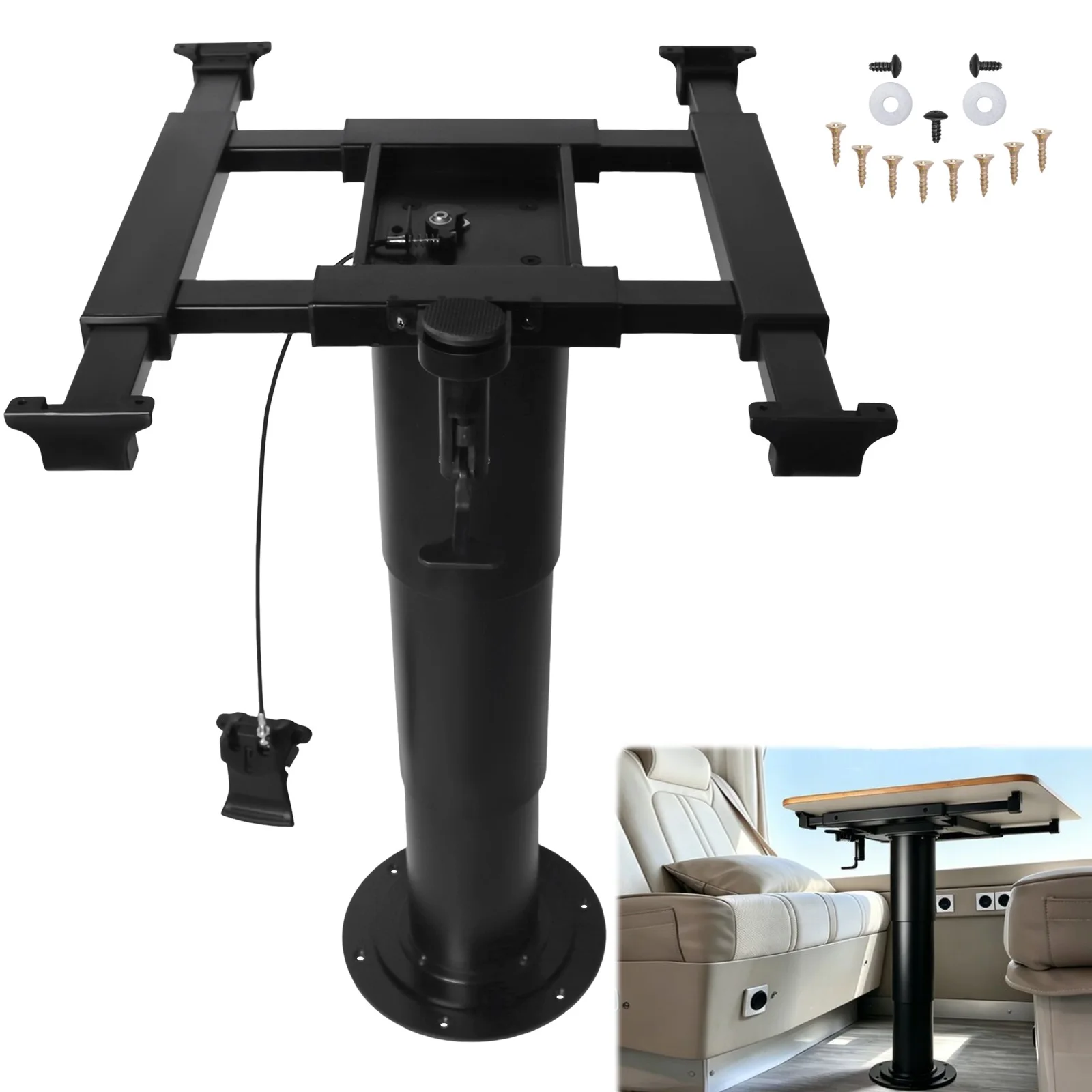 Wobble-Free Upgrade! Heavy Duty Gas Lift RV Table Pedestal 4-Way Sliding Mount 13-30" Replacement for Marine Van Conversion
Wobble-Free Upgrade! Heavy Duty Gas Lift RV Table Pedestal 4-Way Sliding Mount 13-30" Replacement for Marine Van Conversion