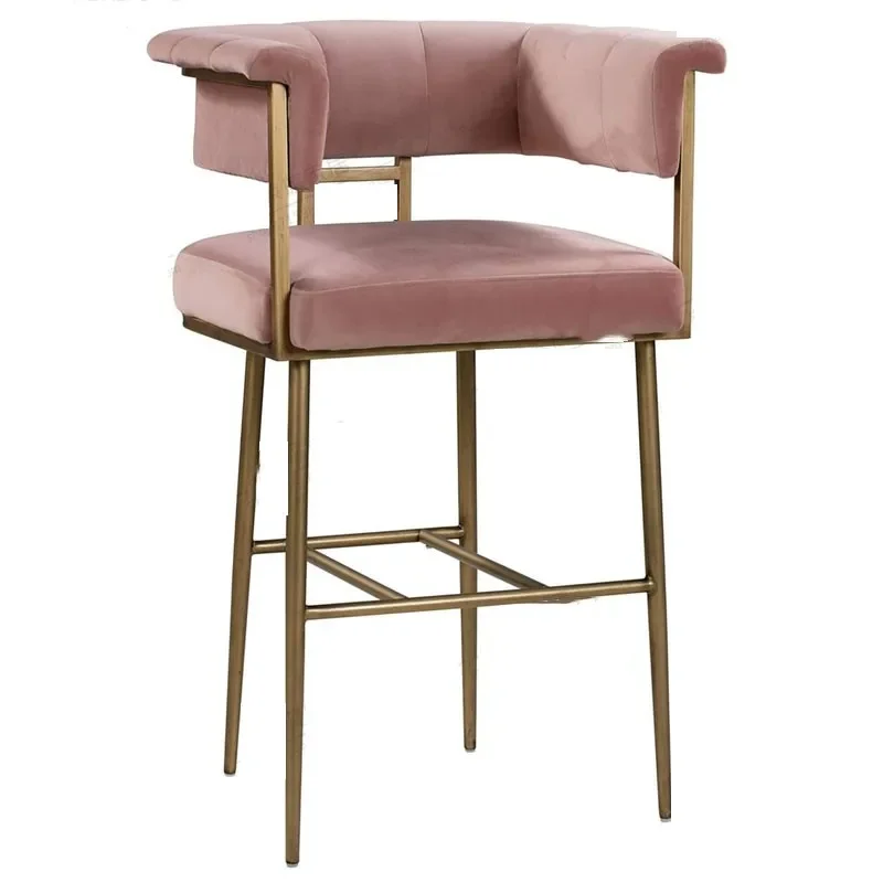 Modern Design Furniture Rectangle Seat Velvet Bar Stool Gold Stainless Steel Pink Bar Chair
Modern Design Furniture Rectangle Seat Velvet Bar Stool Gold Stainless Steel Pink Bar Chair