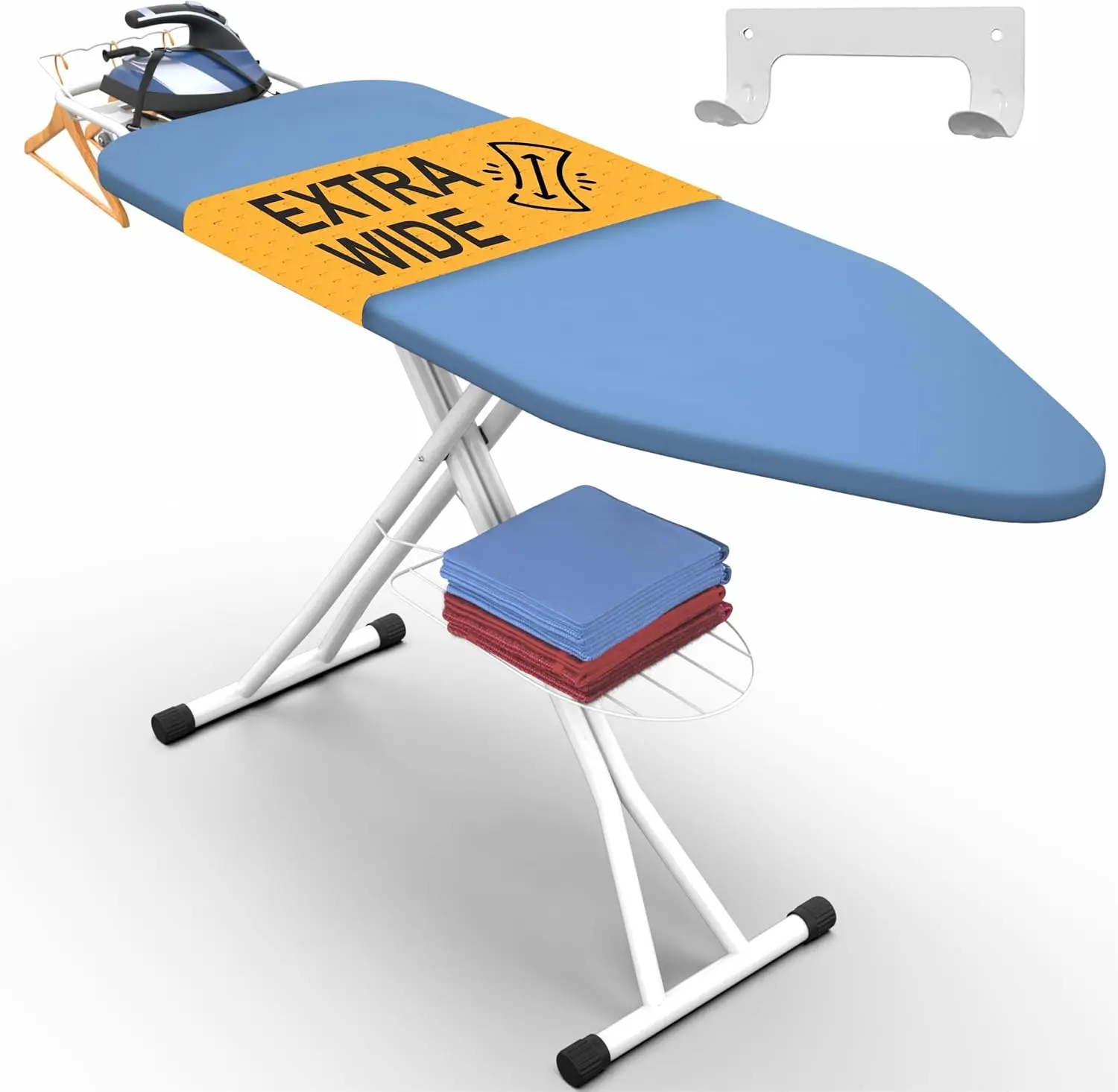 Full Size Ironing Board With Wall Mount Hanger Full Metal Construction Iron Caddy Heat Resistant Fabric Cord Holder Anti Skid Fe
Full Size Ironing Board With Wall Mount Hanger Full Metal Construction Iron Caddy Heat Resistant Fabric Cord Holder Anti Skid Fe