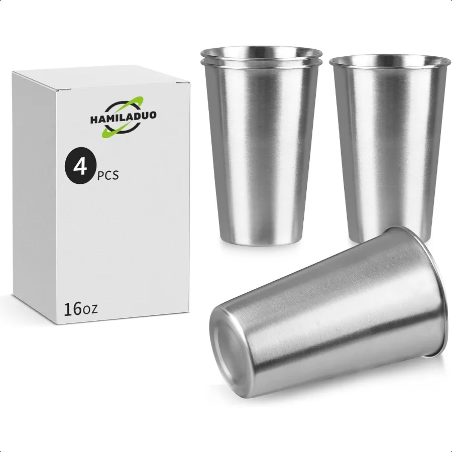 4Pack 16 oz Stainless Steel Pint CupsStainless Steel Cup Pint Cup Tumbler water Tumbler Stackable Reusable BPA Free 4
4Pack 16 oz Stainless Steel Pint CupsStainless Steel Cup Pint Cup Tumbler water Tumbler Stackable Reusable BPA Free 4
