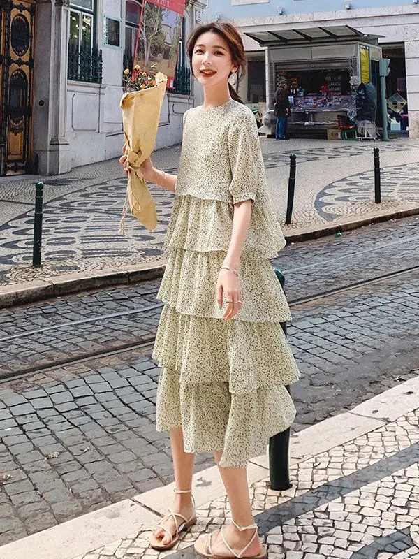 Slimming Large Size Floral Casual Thin Summer Dress Women's Cake Long Skirt Lightweight High Waist A-Line French Style Dress
Slimming Large Size Floral Casual Thin Summer Dress Women's Cake Long Skirt Lightweight High Waist A-Line French Style Dress