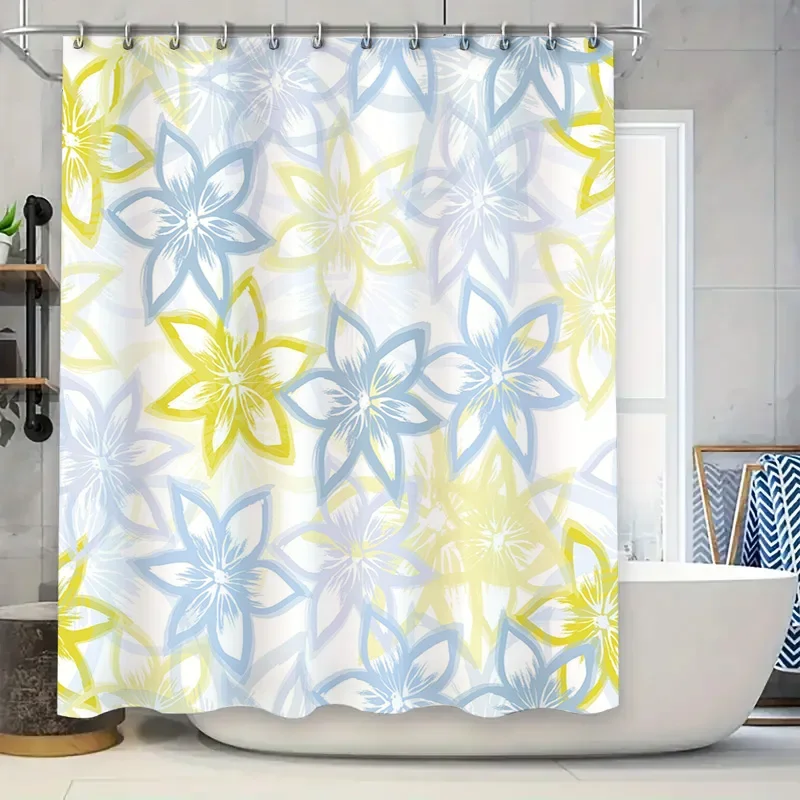 Modern Floral Print Shower Curtain Waterproof Home Decor Bathroom Accessories Blue/Yellow/Light Blue Size 180x245cm (70x96in)
Modern Floral Print Shower Curtain Waterproof Home Decor Bathroom Accessories Blue/Yellow/Light Blue Size 180x245cm (70x96in)