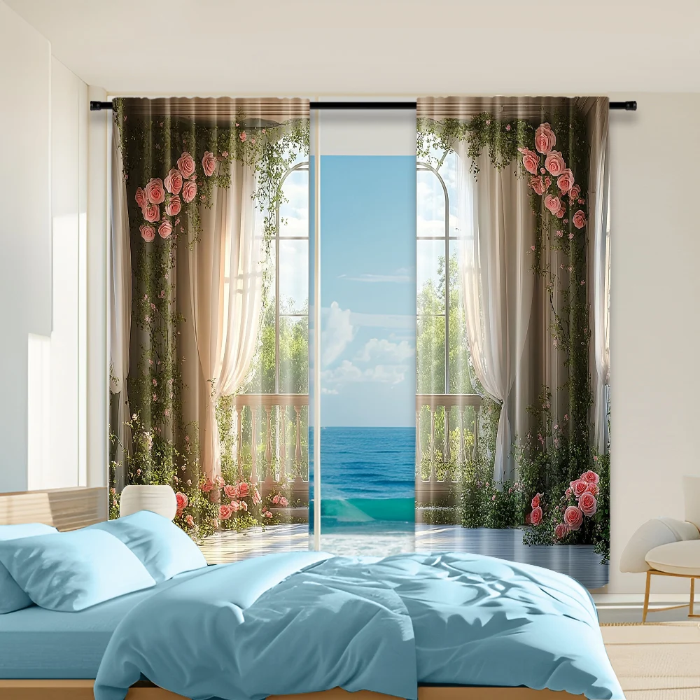 2 pcs, versatile polyester transparent curtains for home decoration Spring Rose Castle for use in bedrooms and living rooms
2 pcs, versatile polyester transparent curtains for home decoration Spring Rose Castle for use in bedrooms and living rooms