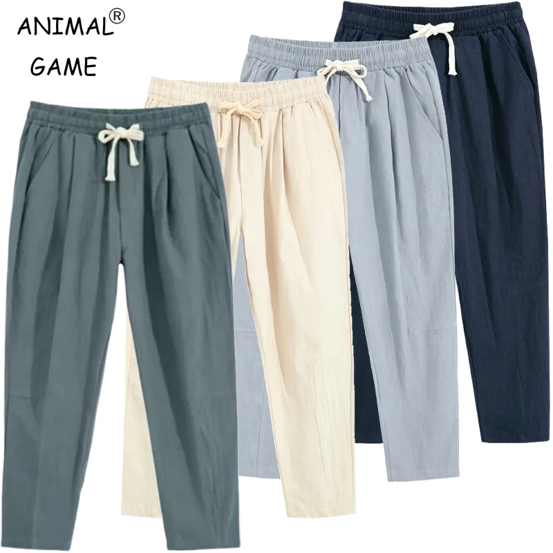 Cotton Pants Men Lightweight Casual Solid Color Sweatpants Straight Drawstring Baggy Streetwear Breathable Ninth Pants
Cotton Pants Men Lightweight Casual Solid Color Sweatpants Straight Drawstring Baggy Streetwear Breathable Ninth Pants