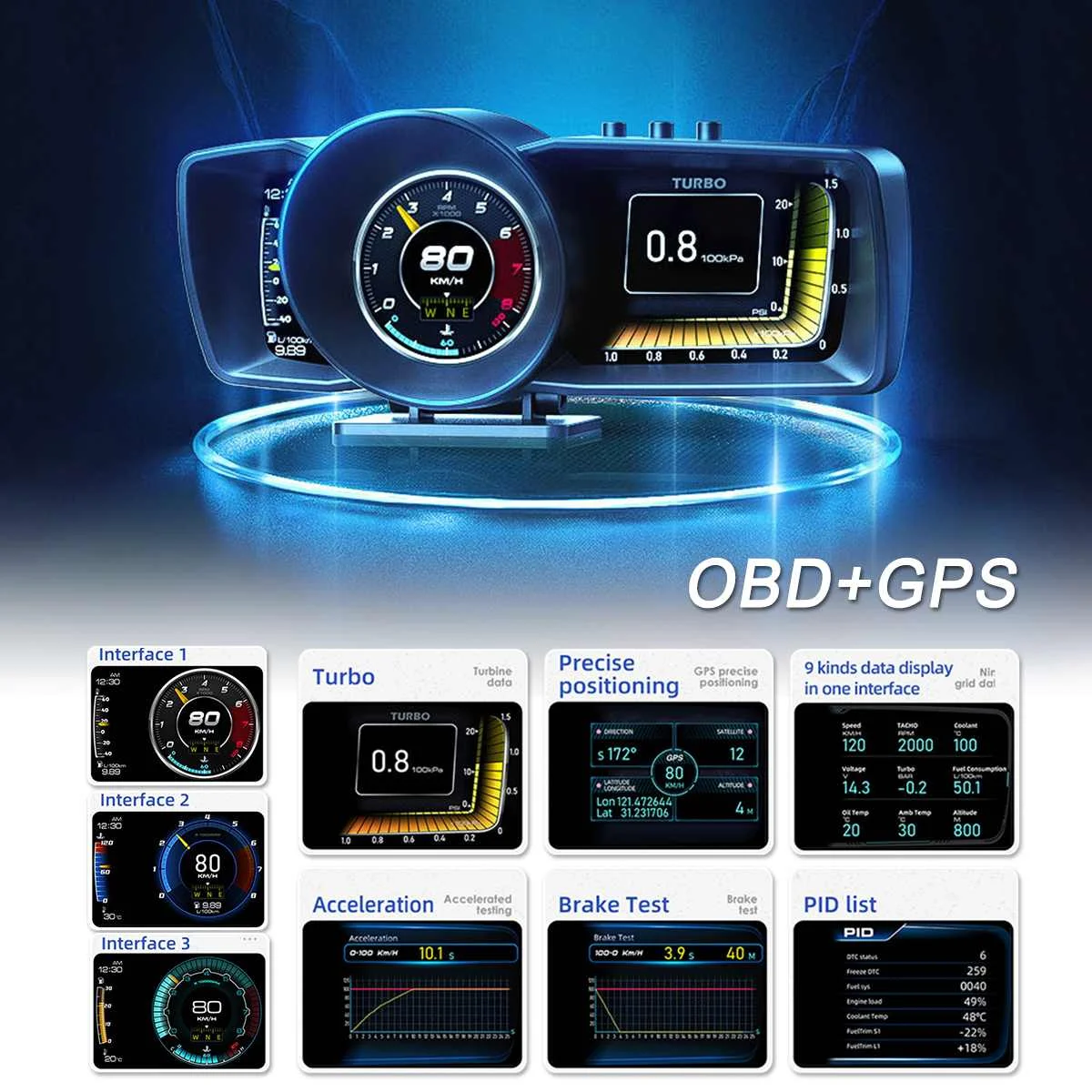 NEW Universal HUD OBD2 Head Up Digital LCD Display Auto Scanner Direction Tips Computer Turbo Brake Test Car Alarm
NEW Universal HUD OBD2 Head Up Digital LCD Display Auto Scanner Direction Tips Computer Turbo Brake Test Car Alarm