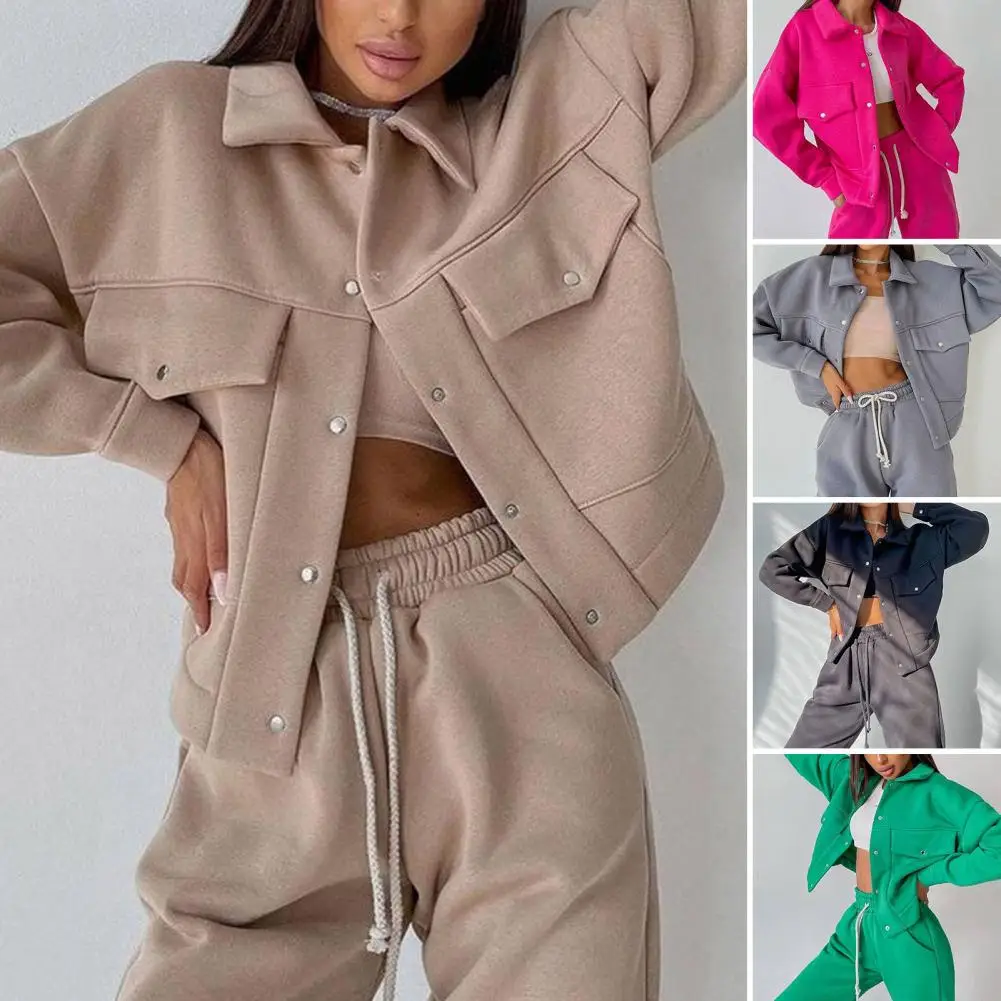 Women Casual Two Piece Sets Autumn Winter Fashion Female Warm Suits Turn-Down Collar Jacket And Drawstring Trouser Tracksuits
Women Casual Two Piece Sets Autumn Winter Fashion Female Warm Suits Turn-Down Collar Jacket And Drawstring Trouser Tracksuits