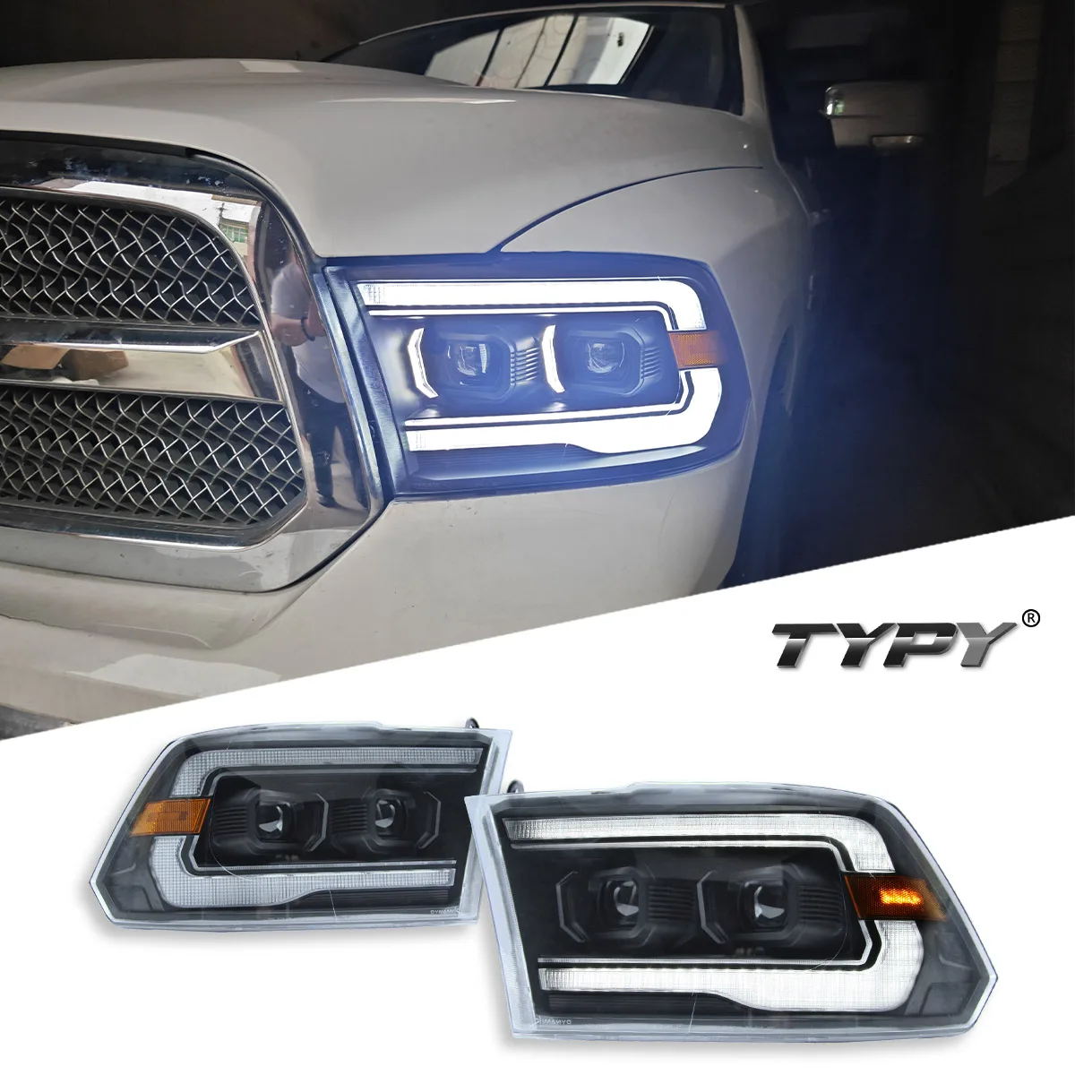 TYPY Car For Dodge RAM1500 Headlight 2009-2018 Upgrade Modified to New DRL Dynamic Turn Signal LED Headlight Auto Accessories
TYPY Car For Dodge RAM1500 Headlight 2009-2018 Upgrade Modified to New DRL Dynamic Turn Signal LED Headlight Auto Accessories