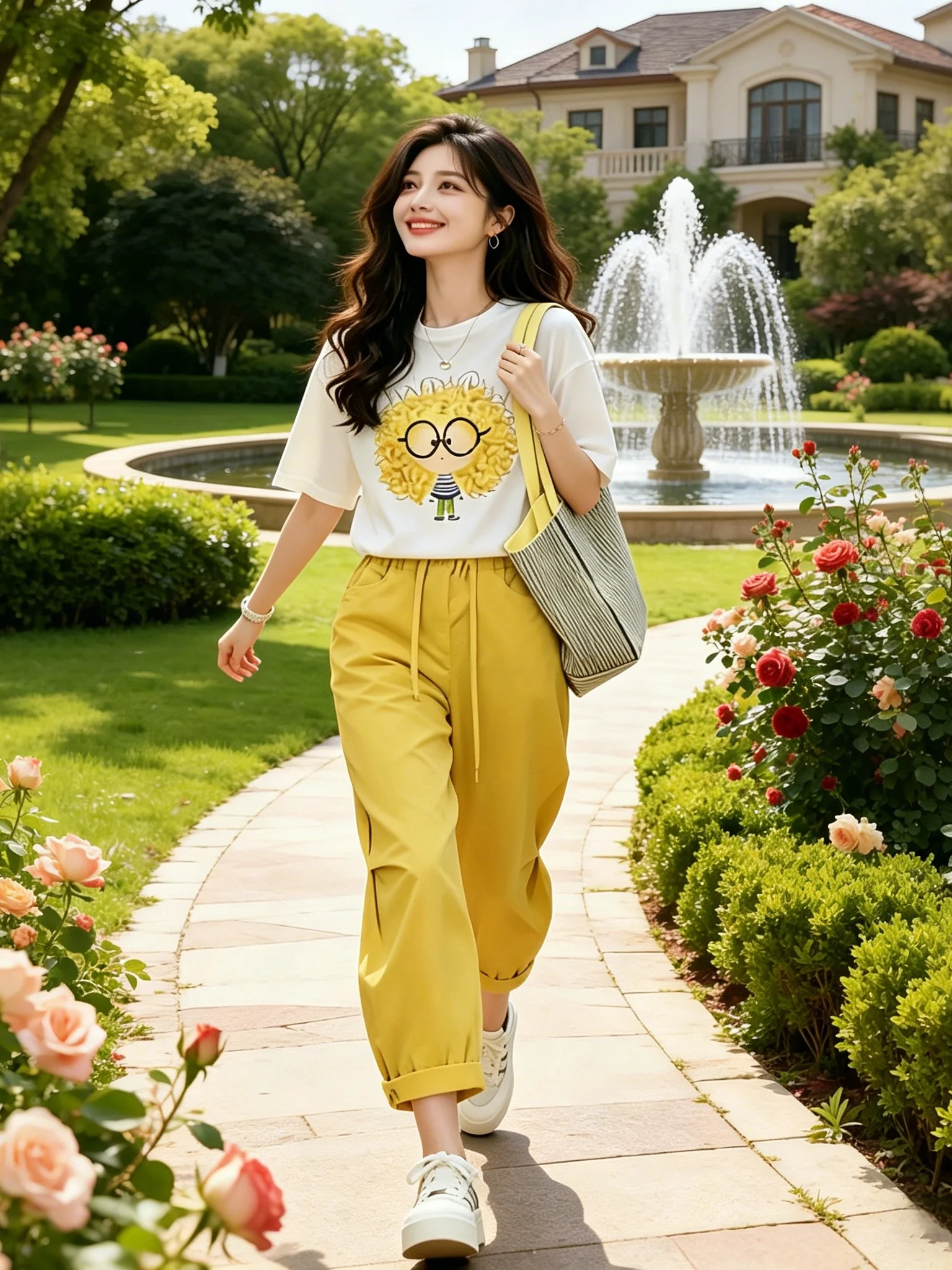 Summer Fashion Casual Print Short Sleeve T-Shirt High Waist Wide Leg Pants Women's Design Sense Set Breathable mid Weight
Summer Fashion Casual Print Short Sleeve T-Shirt High Waist Wide Leg Pants Women's Design Sense Set Breathable mid Weight
