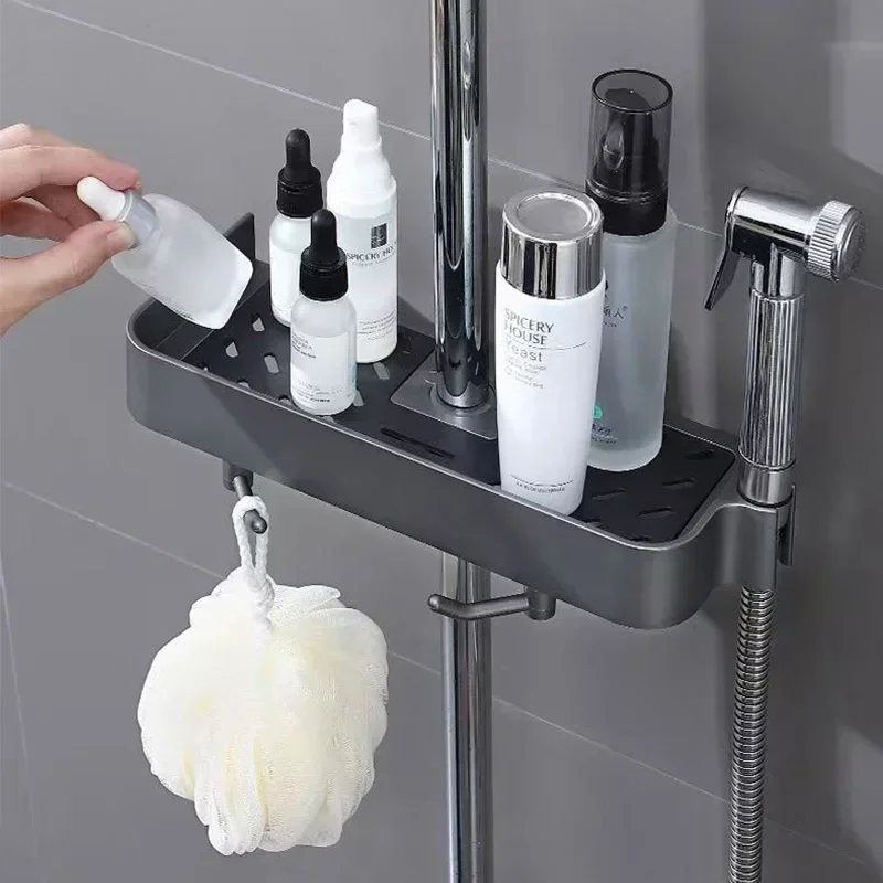 Shower Rack Storage Rack Household Bathroom Lifting Bracket Non-Punching Toilet Shower Rod Tray Storage Bathroom Accessories
Shower Rack Storage Rack Household Bathroom Lifting Bracket Non-Punching Toilet Shower Rod Tray Storage Bathroom Accessories