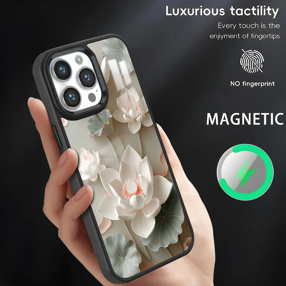 Luxury Pink Lotus Phone Case For iPhone 16 15 14 13 12 11 Pro Max Plus Mini Magsafe Magnetic Wireless Charging PC Cover
Luxury Pink Lotus Phone Case For iPhone 16 15 14 13 12 11 Pro Max Plus Mini Magsafe Magnetic Wireless Charging PC Cover