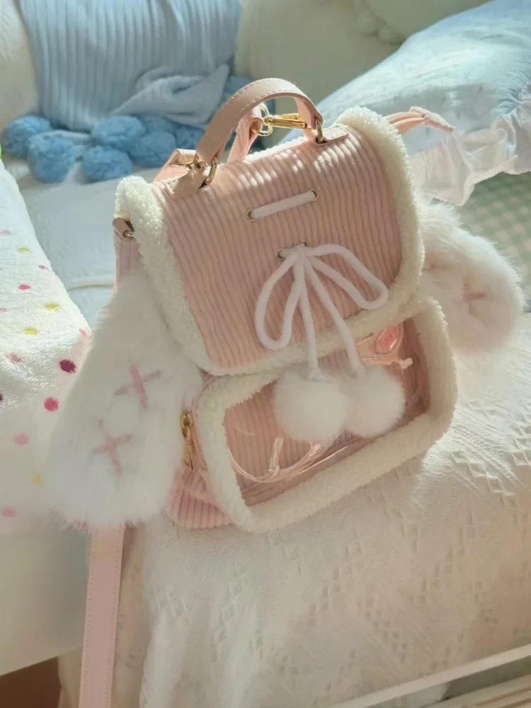 Lolita Girl Versatile Pink Rabbit Ears Cute Fury Backpack 2025 Autumn/winter Casual Simple Large Capacity Pain Bag
Lolita Girl Versatile Pink Rabbit Ears Cute Fury Backpack 2025 Autumn/winter Casual Simple Large Capacity Pain Bag