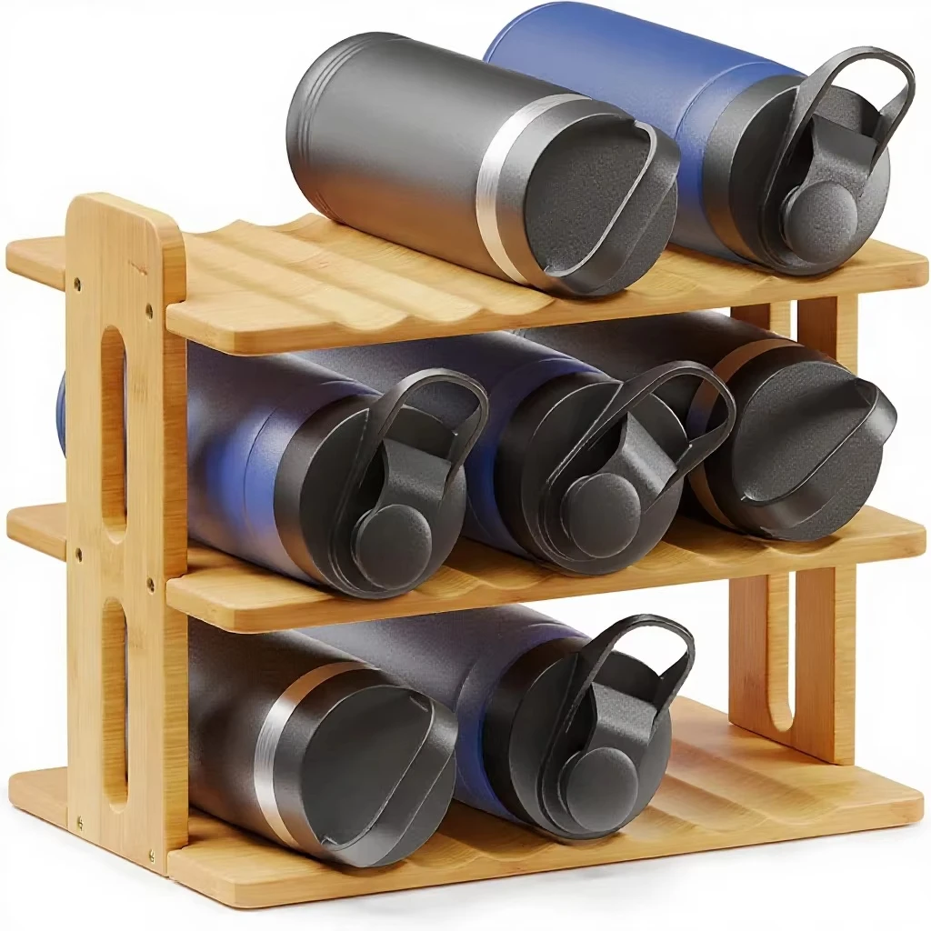 Bamboo Simple Vertical Rectangular Three-Tier Removable Easy Assembly Water Bottle Storage Rack Beverage Cup Holder
Bamboo Simple Vertical Rectangular Three-Tier Removable Easy Assembly Water Bottle Storage Rack Beverage Cup Holder