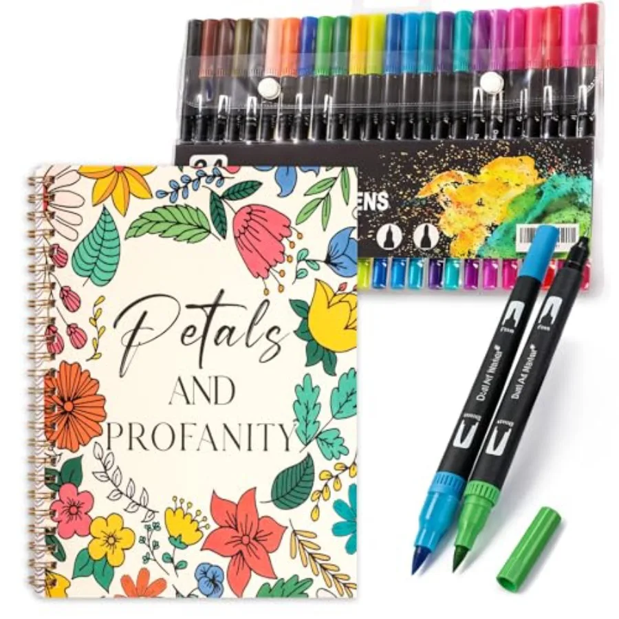 7×8.2in Adult Coloring Book Set for Relaxation, Spiral Bound Coloring Book for Women with 24 Colors Markers, Mindfulness Stress
7×8.2in Adult Coloring Book Set for Relaxation, Spiral Bound Coloring Book for Women with 24 Colors Markers, Mindfulness Stress