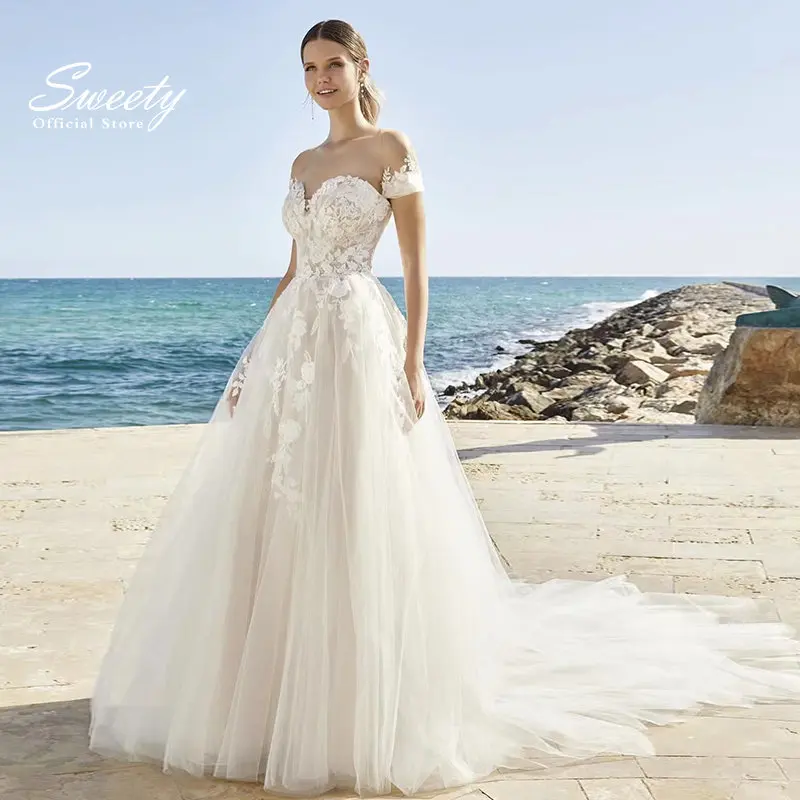 Off The Shoulder Wedding Dress Embroidered Lace On Net With A-line Sweetheart Sleeveless Bridal Back Backless Vestido De Novia
Off The Shoulder Wedding Dress Embroidered Lace On Net With A-line Sweetheart Sleeveless Bridal Back Backless Vestido De Novia