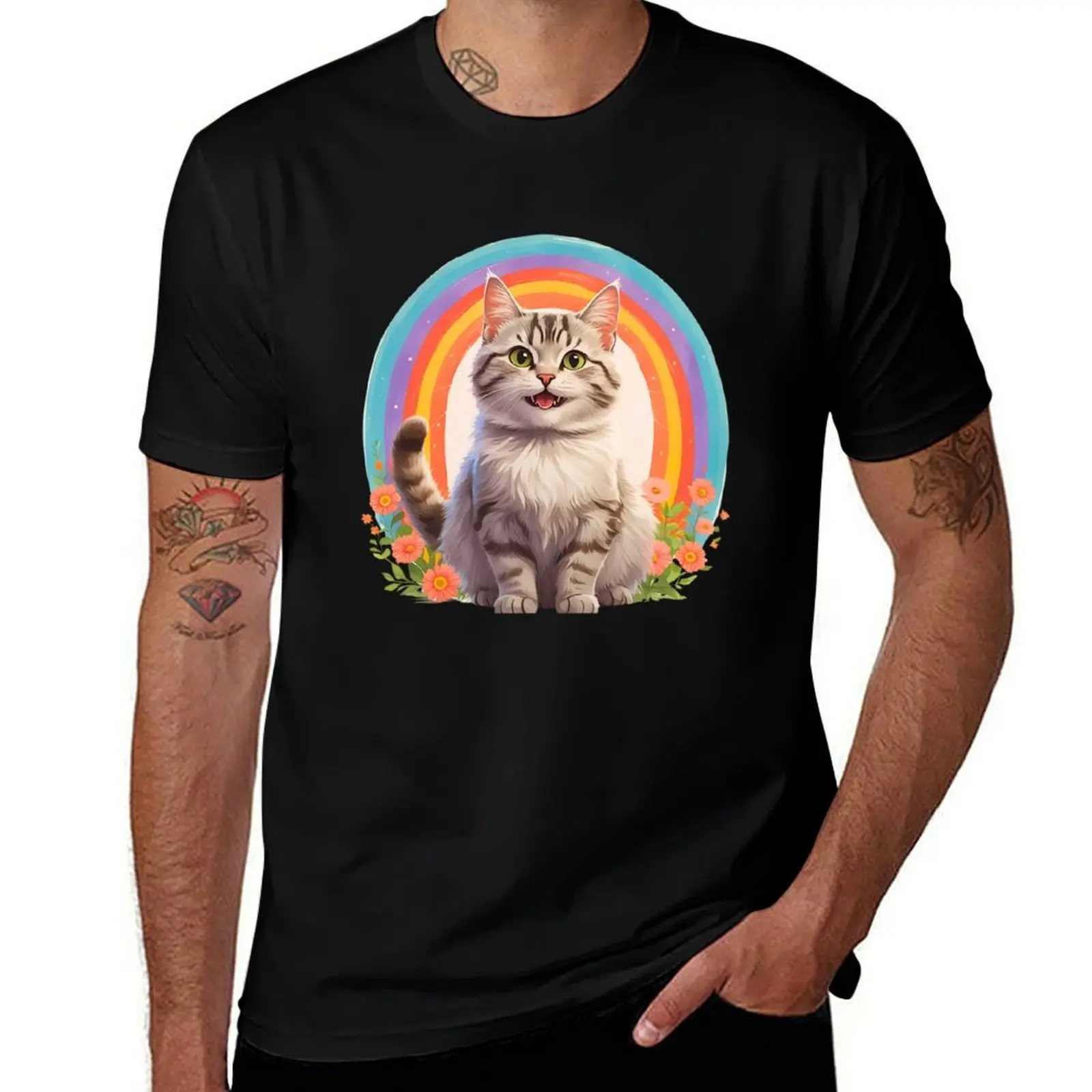 Boho Rainbow Silver Tabby Cat – Whimsical Retro Cat Art T-Shirt graphic shirts cotton man t-shirts anime mens designer t shirt
Boho Rainbow Silver Tabby Cat – Whimsical Retro Cat Art T-Shirt graphic shirts cotton man t-shirts anime mens designer t shirt