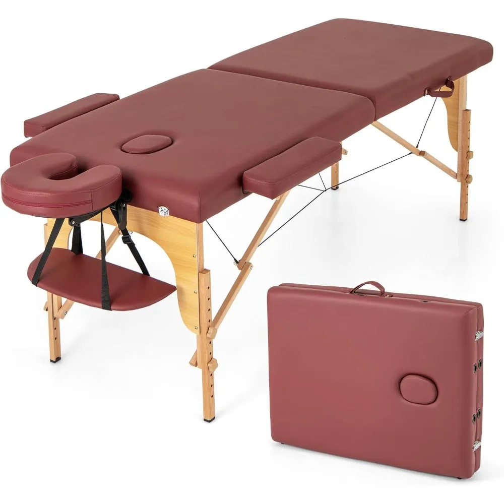 Massage Table, Portable Massage Bed w/Carrying Case – 2-Section Salon Spa & Tattoo Bed, Height Adjustable Wooden Frame
Massage Table, Portable Massage Bed w/Carrying Case – 2-Section Salon Spa & Tattoo Bed, Height Adjustable Wooden Frame