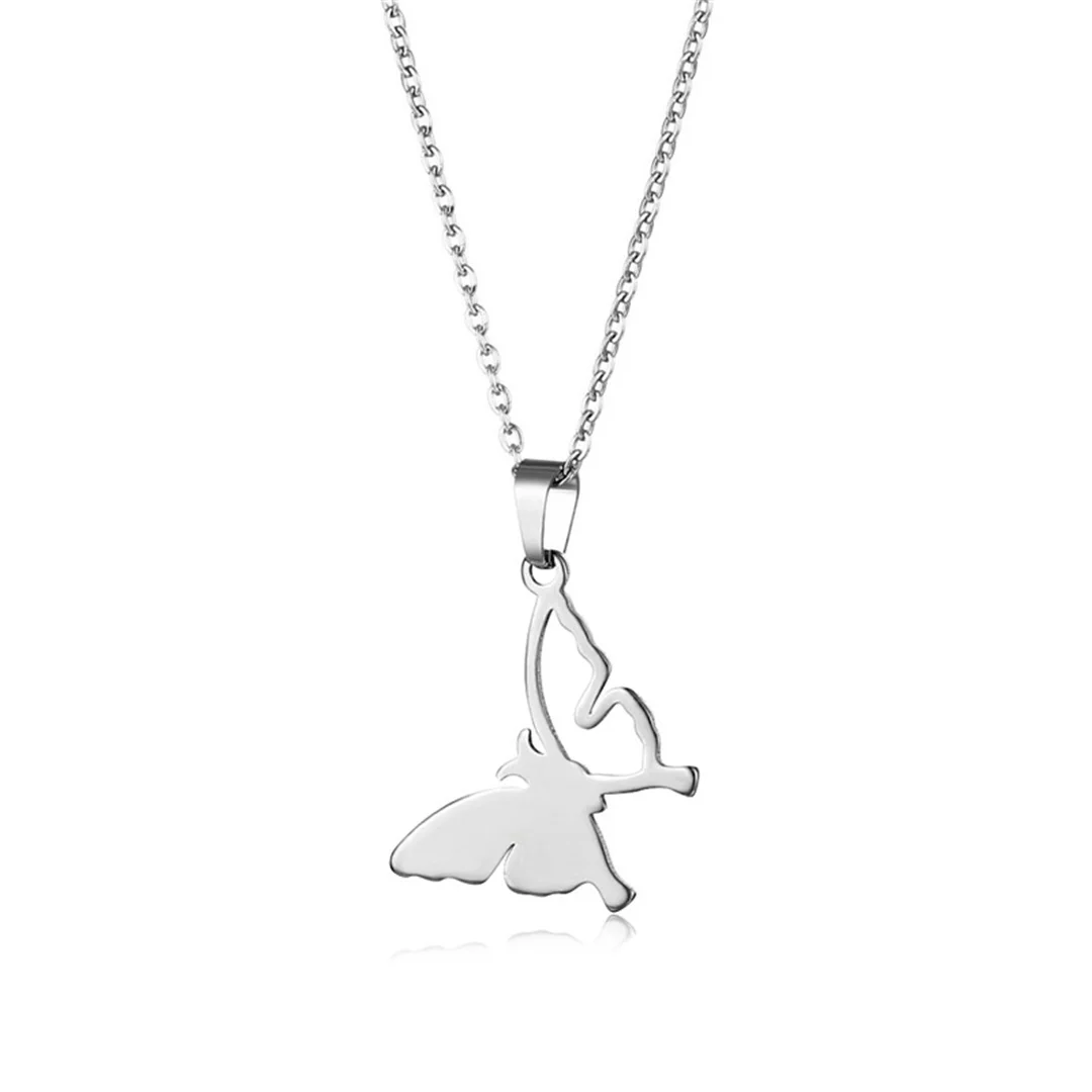 Romantic Cute Small Tiny Butterfly Pendant Female Silver Color Stainless Steel Animal Necklace for Woman Fashion Jewelry Gift
Romantic Cute Small Tiny Butterfly Pendant Female Silver Color Stainless Steel Animal Necklace for Woman Fashion Jewelry Gift